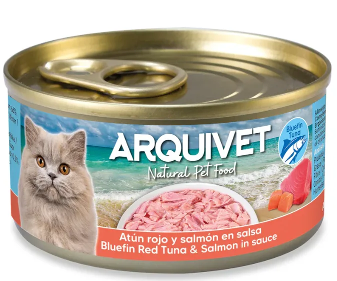 Arquivet Atún Rojo y Salmón en Salsa 80gr
